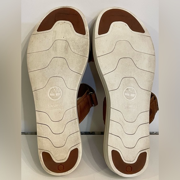 Timberland Adley Shore 2-Band Brown Leather Slide Sandals Sensorflex Women’s 9 - Picture 6 of 8